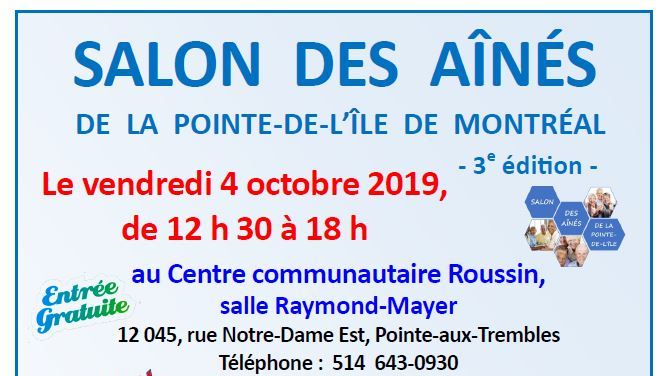 Salon des Aînés de la Pointe-de-l’Île de Montréal, 3e édition